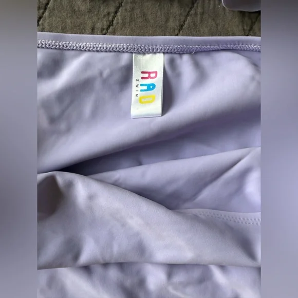 NWT Rad Swimwear Saidee Lilac Smocked Peplum Tankini Bathing Suit Top M Bottom L - Picture 9 of 15